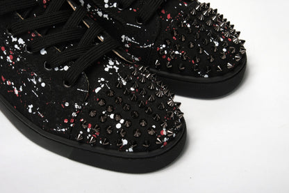 Schwarz/Schwarz Gun Lou Spikes Orlato Flache Schuhe