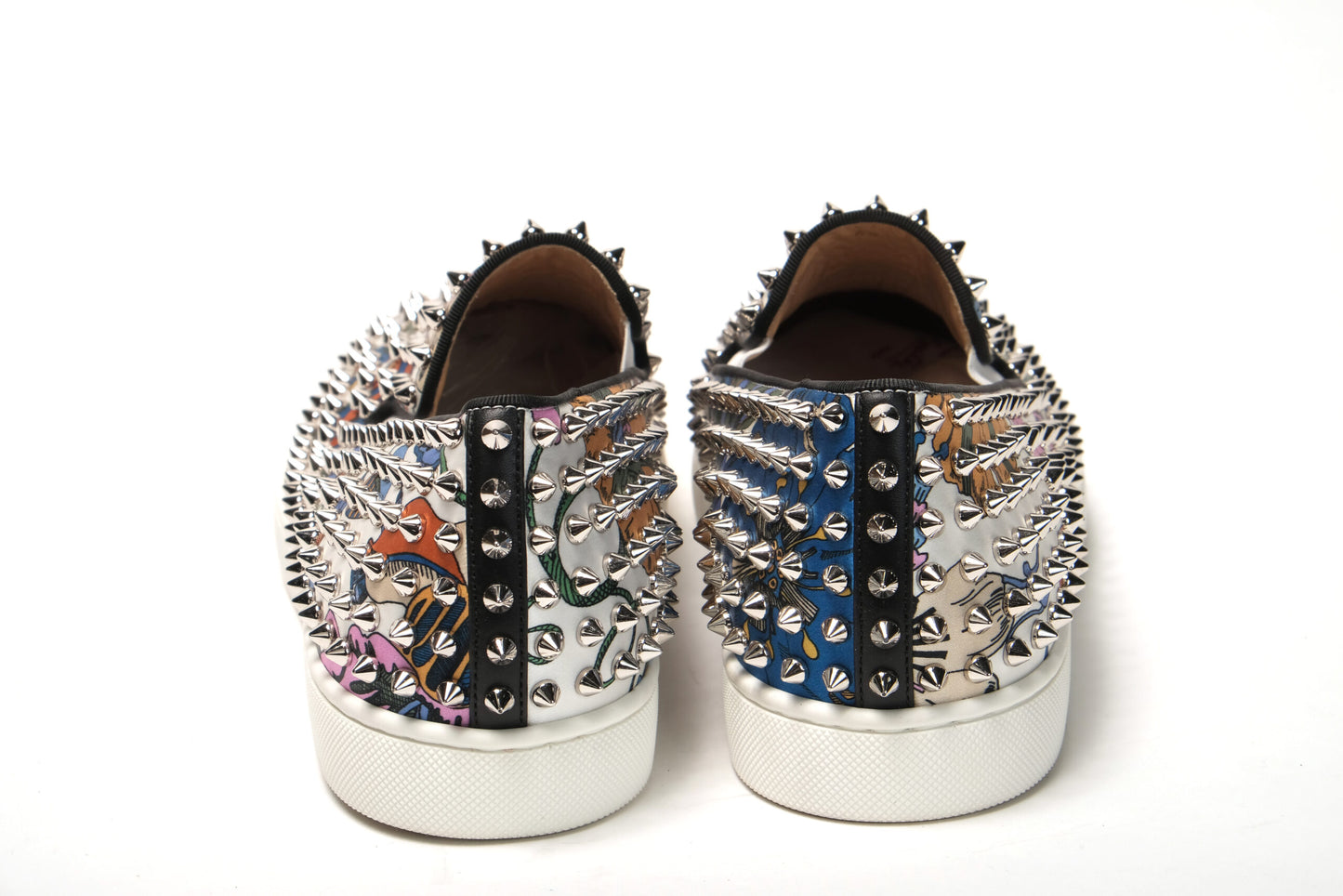 Weiß/Multi Silber Rollerboat Flache Krepp-Schuhe