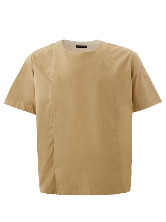 Beigefarbenes T-Shirt in Übergröße mit Seitenverschluss