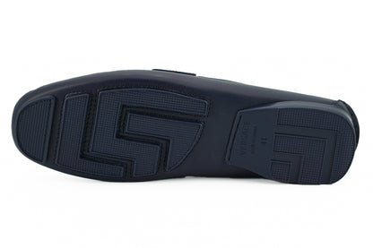 Marineblaue Kalbsleder Loafers Schuhe