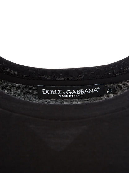 Schwarzes T-Shirt aus Wolle