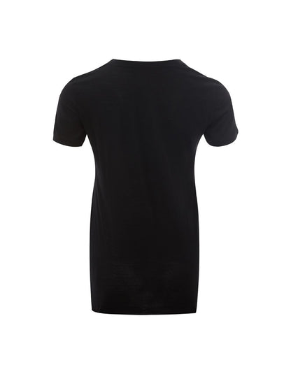 Schwarzes T-Shirt aus Wolle