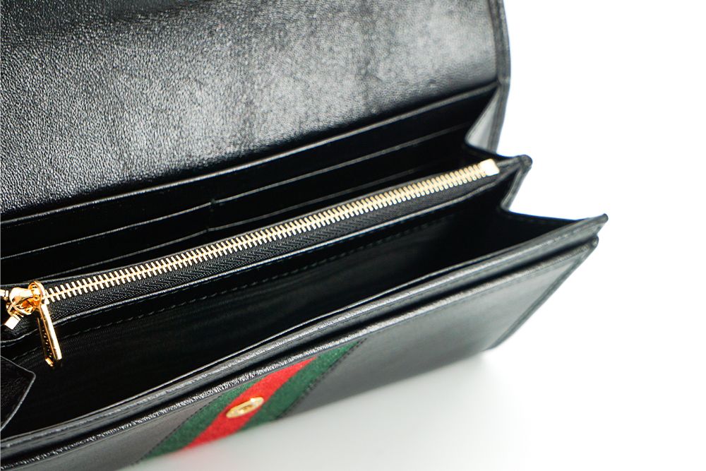 Rajah Portemonnaie aus schwarzem Leder