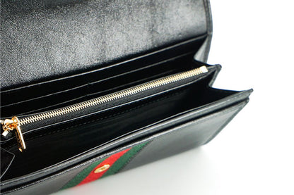Rajah Portemonnaie aus schwarzem Leder