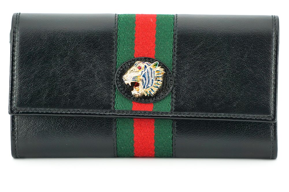Rajah Portemonnaie aus schwarzem Leder