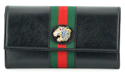 Rajah Portemonnaie aus schwarzem Leder