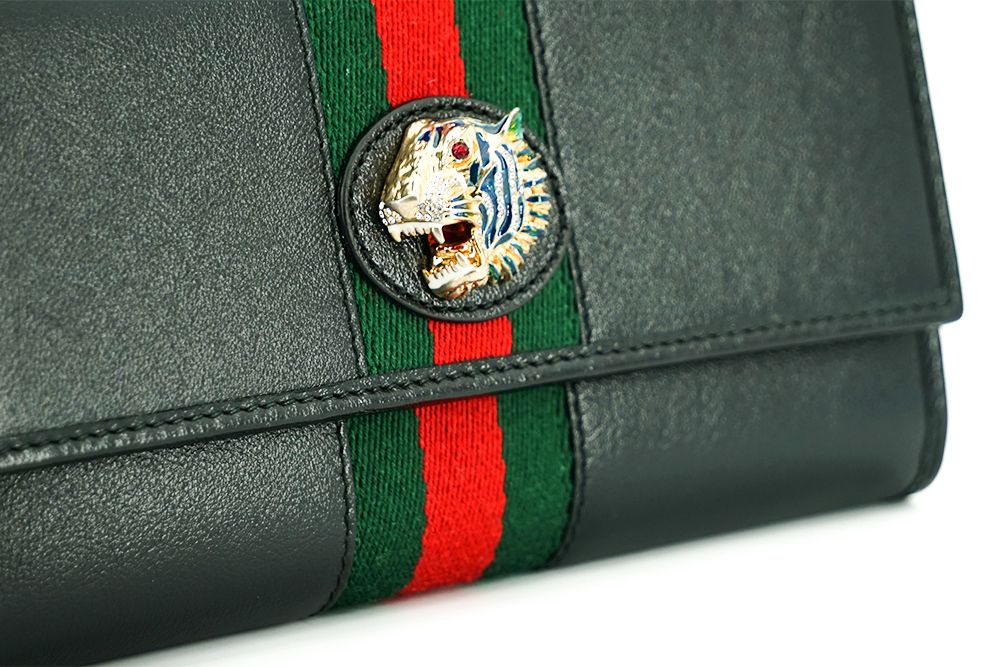 Rajah Portemonnaie aus schwarzem Leder