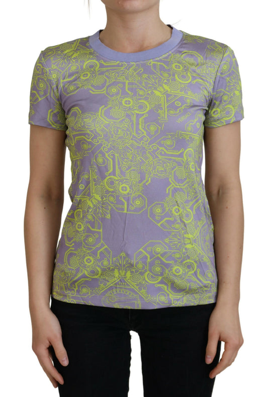 Lila Grafikdruck Kurzarm-T-Shirt
