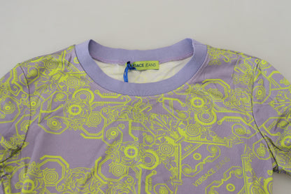 Lila Grafikdruck Kurzarm-T-Shirt