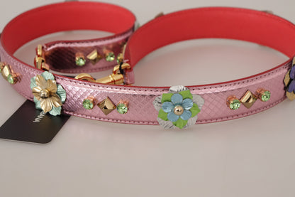 Metallischer rosa Leder-Nieten-Schulterriemen