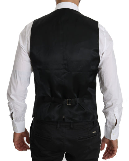 Schwarze Weste Formelles Gilet Kleid Wollweste