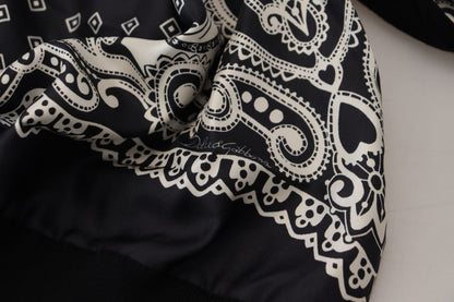 Schwarzer Bandana Pullover mit Rundhalsausschnitt