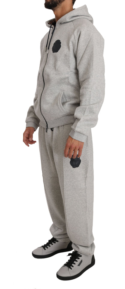 Graues Baumwollpullover-Hosen-Trainingsanzug-Set