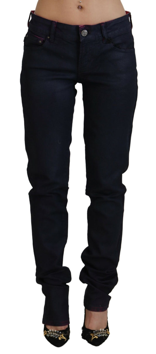 Schwarze Slim Fit Damen Casual Denim Jeans mit niedriger Taille