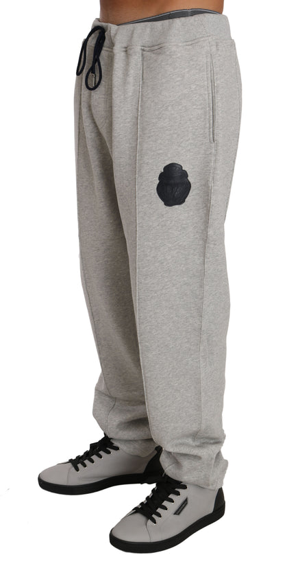 Graues Baumwollpullover-Hosen-Trainingsanzug-Set