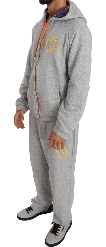Grauer Baumwollpullover Hose Trainingsanzug
