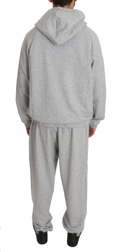 Grauer Baumwollpullover Hose Trainingsanzug