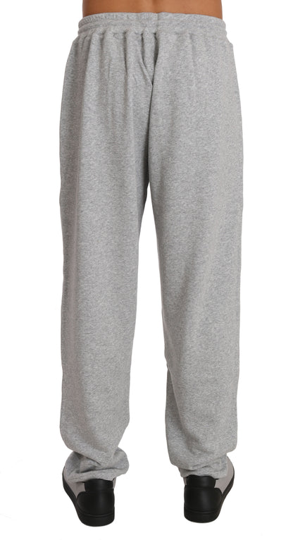 Grauer Baumwollpullover Hose Trainingsanzug