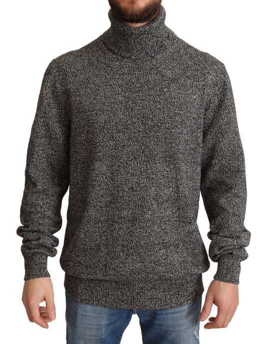 Grauer Kaschmirpullover mit Rollkragen