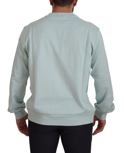 Mintgrüner Logo-Pullover mit Rundhalsausschnitt