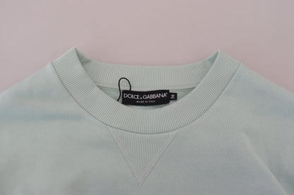 Mintgrüner Logo-Pullover mit Rundhalsausschnitt