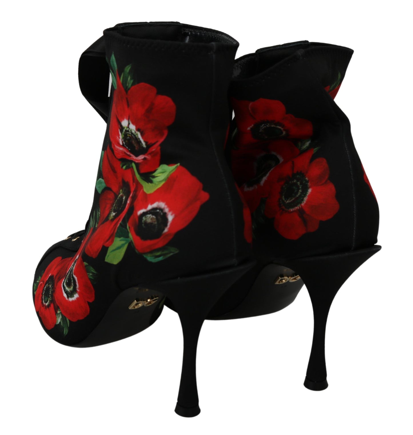 Schwarz Rote Rosen Stiefelette Schuhe