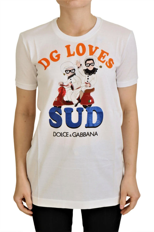 Weißes Baumwoll-T-Shirt von DG Loves SUD