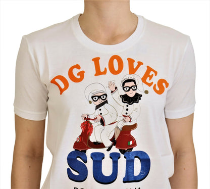 Weißes Baumwoll-T-Shirt von DG Loves SUD
