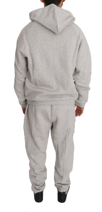 Grauer Baumwollpullover Hose Trainingsanzug