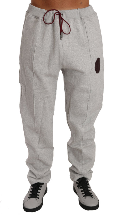 Grauer Baumwollpullover Hose Trainingsanzug