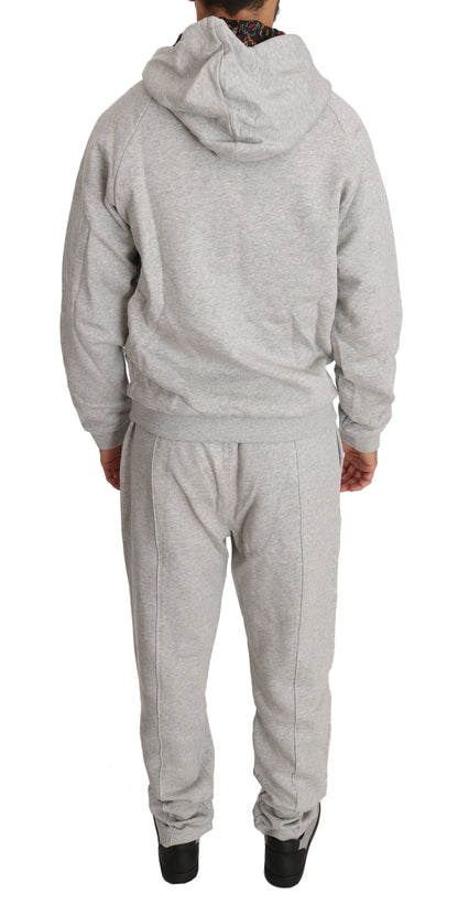 Grauer Baumwollpullover Hose Trainingsanzug