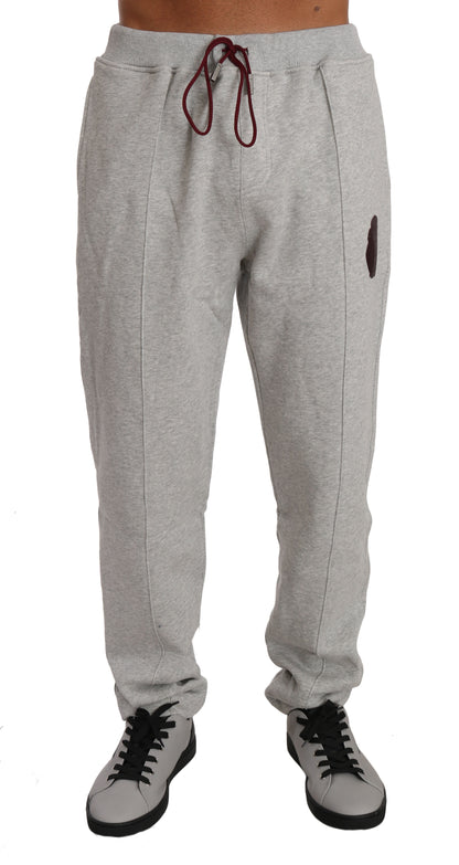 Grauer Baumwollpullover Hose Trainingsanzug