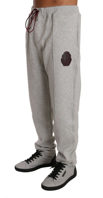 Grauer Baumwollpullover Hose Trainingsanzug