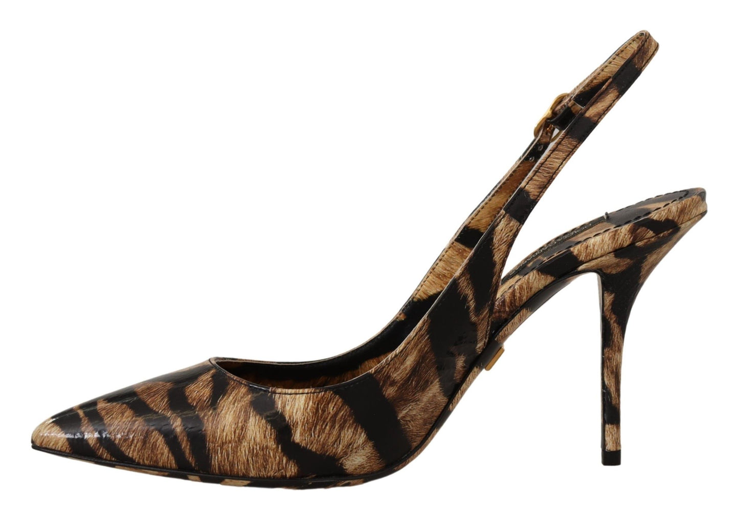 Braun Slingbacks Leder Tiger Schuhe