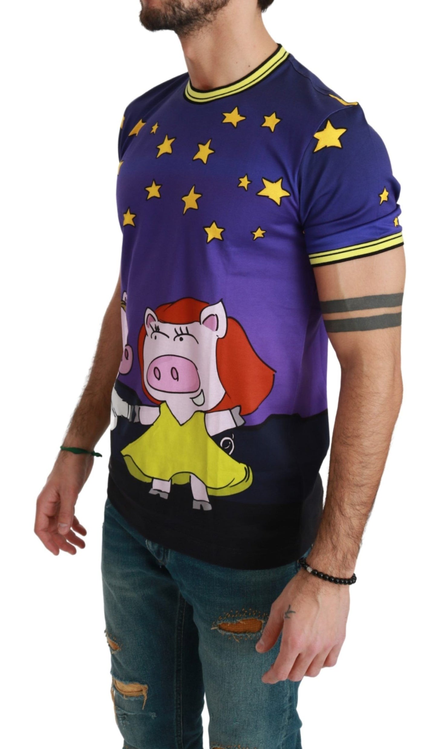 Lila Baumwolle Top 2019 Jahr des Schweins T-shirt