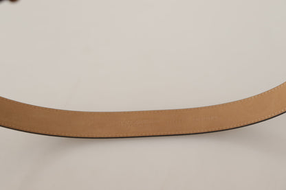Schwarzer Leder Gürtel mit goldfarbenem DG Logo und Metallschnalle