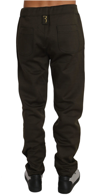 Grünes Baumwollpullover-Hosen-Set Trainingsanzug
