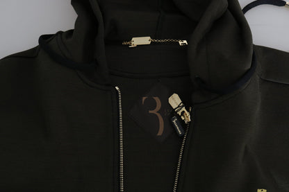 Grünes Baumwollpullover-Hosen-Set Trainingsanzug