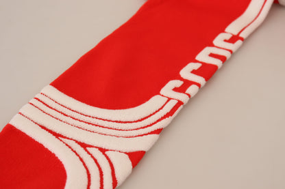 Roter Wollpullover mit Logo bedruckter Rundhalsausschnitt für Männer Pullover