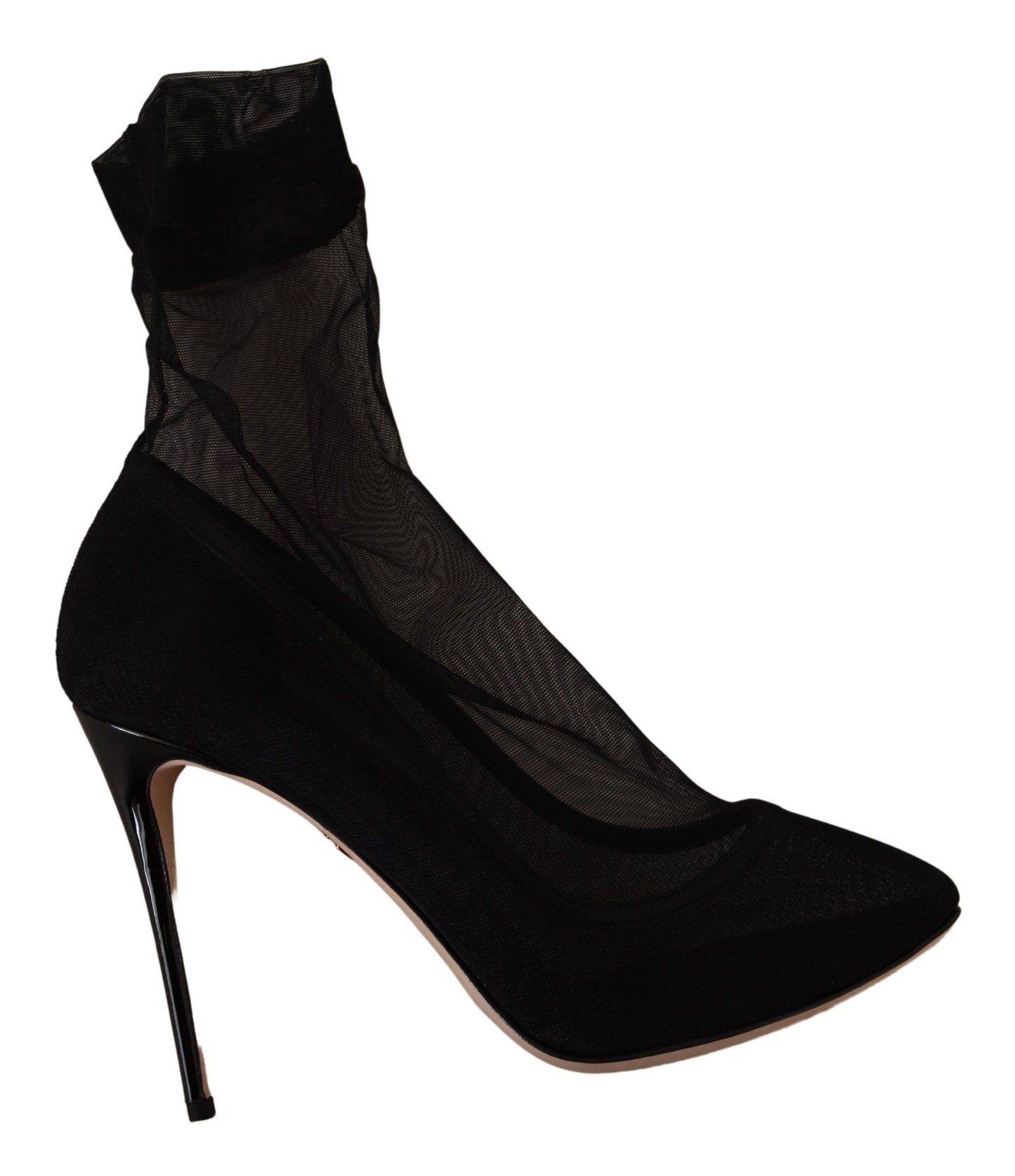Schwarz Stretch Tüll Stretch Stiefel Schuhe