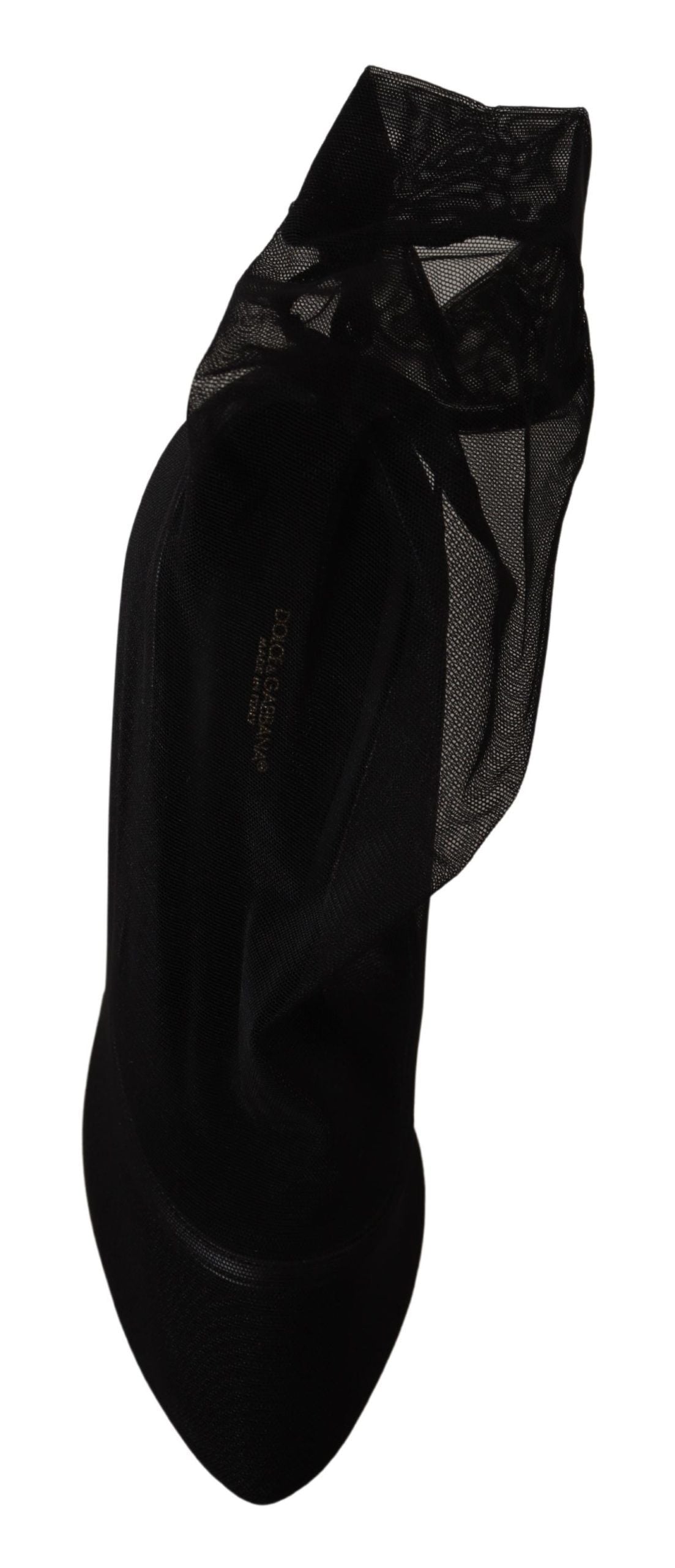 Schwarz Stretch Tüll Stretch Stiefel Schuhe