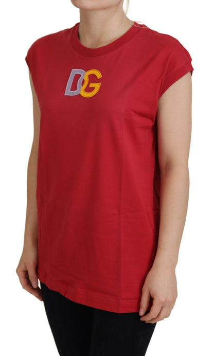 Rotes Baumwoll-DG-Logo-Tank-T-Shirt