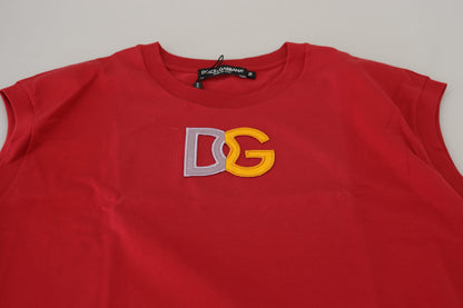 Rotes Baumwoll-DG-Logo-Tank-T-Shirt