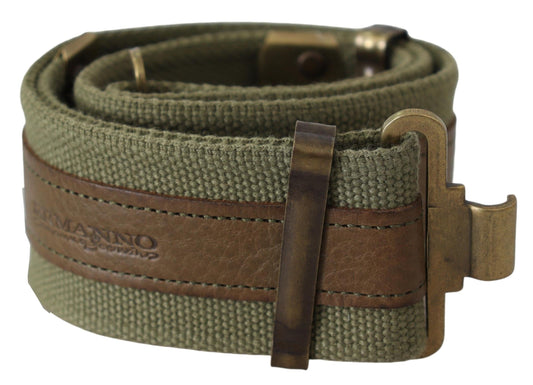 Grünes Leder Rustikale Bronze Schnalle Armee Gürtel