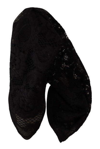 Schwarz Stretch Socken Taormina Spitze Stiefel Schuhe