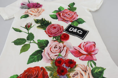 Weiße Rose DGLogo Bedrucktes kurzärmeliges Top
