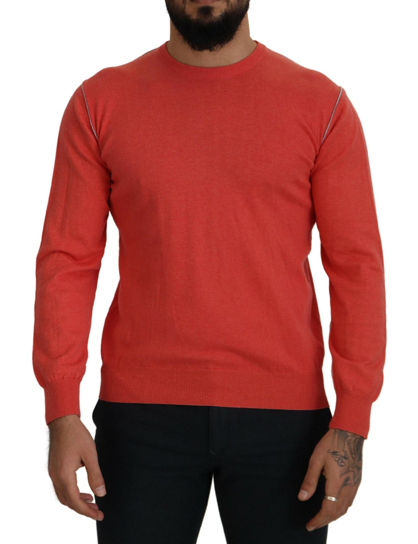 Orange Baumwoll-Crewneck-Pullover Pullover