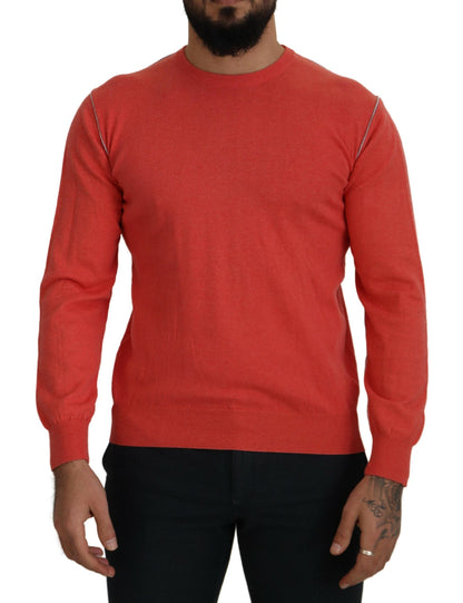 Orange Baumwoll-Crewneck-Pullover Pullover