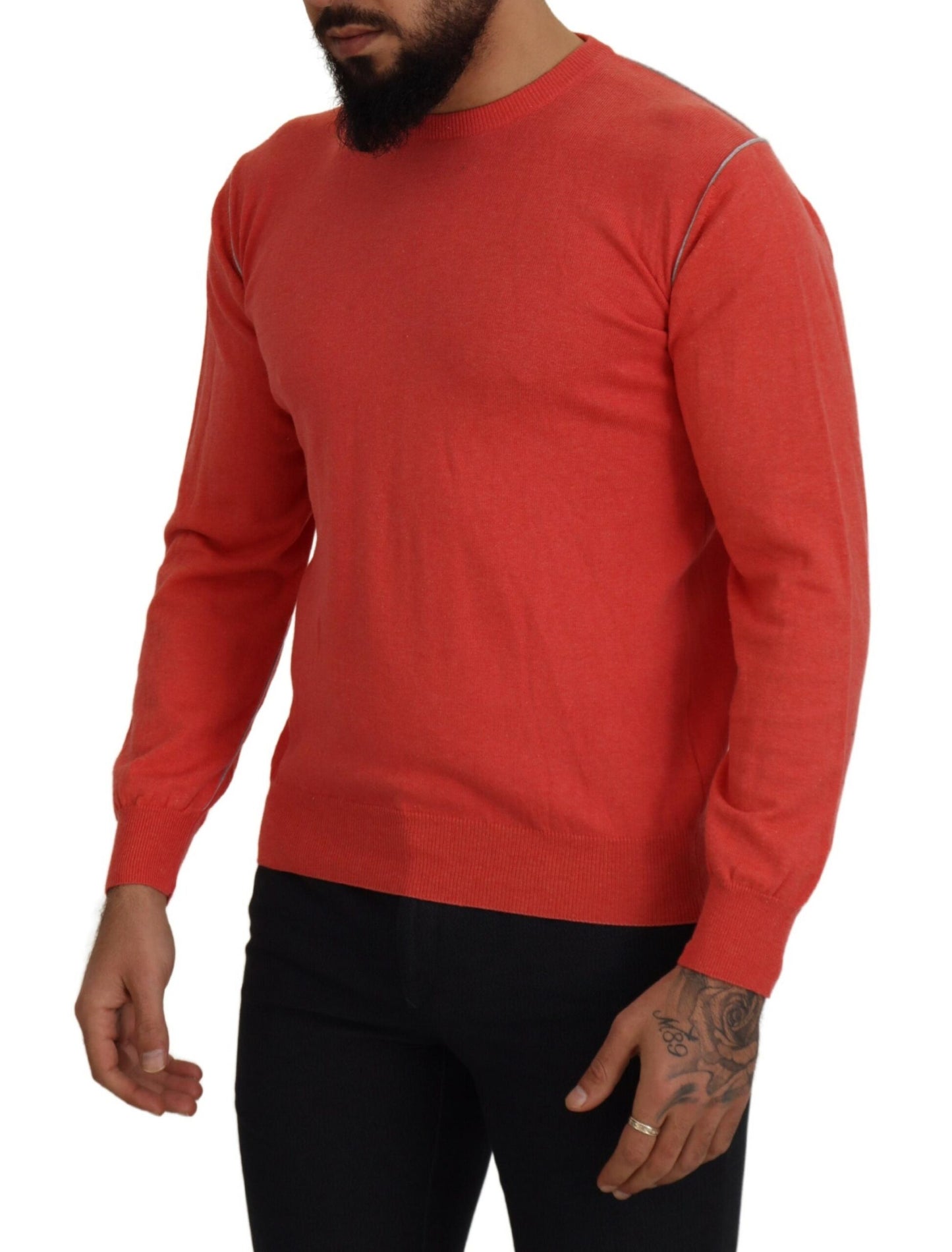 Orange Baumwoll-Crewneck-Pullover Pullover