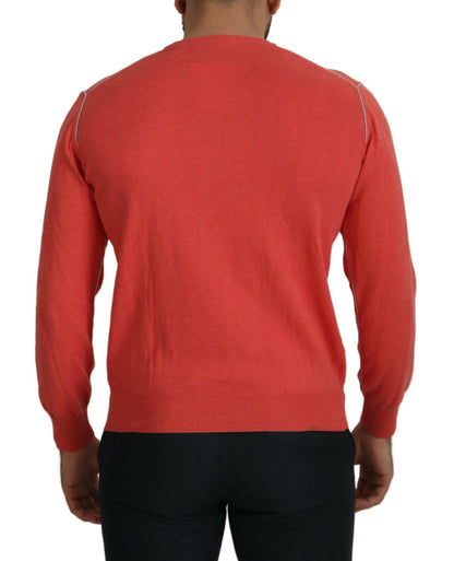 Orange Baumwoll-Crewneck-Pullover Pullover